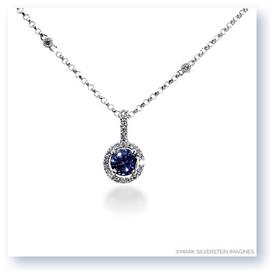 Mark Silverstein Imagines 18K White Gold5mm Sapphire and Diamond Halo Pendant