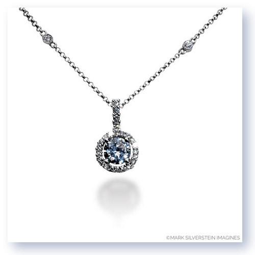 Mark Silverstein Imagines 18K White Gold 6mm Diamond Halo Pendant