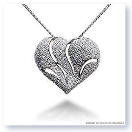 Mark Silverstein Imagines 18K White Gold Ripped Heart Shaped Diamond Pendant