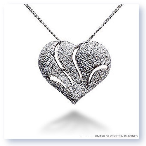 Mark Silverstein Imagines 18K White Gold Ripped Heart Shaped Diamond Pendant