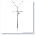 Mark Silverstein Imagines 18K White Gold &#34;Heart of Christ&#34; Diamond and Ruby Cross Pendant
