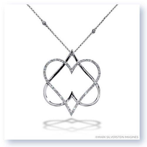 Mark Silverstein Imagines 18K White Gold &#34;Hearts of David&#34; Diamond Pendant