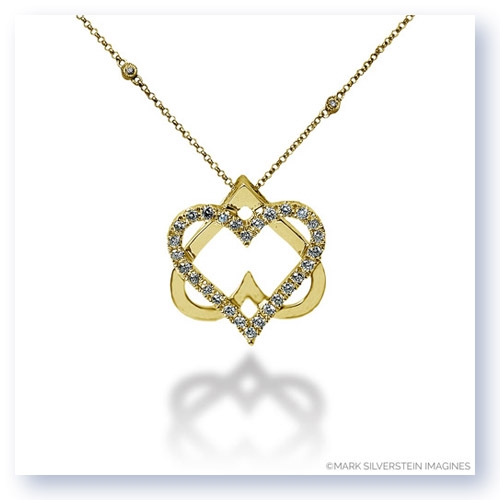 Mark Silverstein Imagines 18K Yellow Gold Double Heart Diamond Pendant