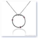 Mark Silverstein Imagines 18K White Gold Diamond and Pink Sapphire Circle Pendant