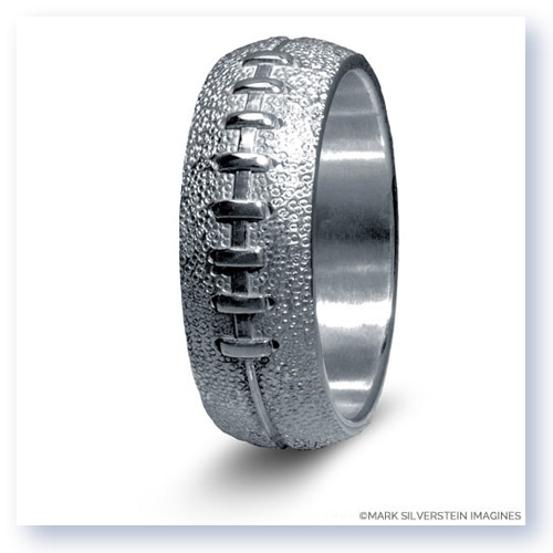 Mark Silverstein Imagines Sterling Silver Football Themed Men&#39;s Wedding Band