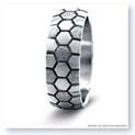 Mark Silverstein Imagines Sterling Silver Soccer Themed Men&#39;s Wedding Band