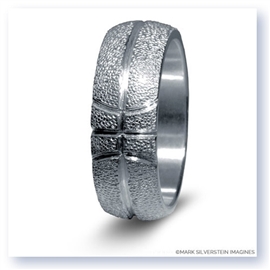 Mark Silverstein Imagines Sterling Silver Basketball Themed Men&#39;s Wedding Band