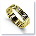 Mark Silverstein Imagines 18K Yellow Gold Four Band Diamond Men&#39;s Wedding Band