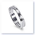 Mark Silverstein Imagines 18K White Gold Brushed Three Loop Men&#39;s Wedding Band