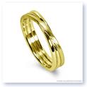 Mark Silverstein Imagines 18K Yellow Gold Brushed Three Loop Men&#39;s Wedding Band