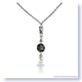 Mark Silverstein Imagines 18K White Gold and Platinum White and Grey Diamond Y Shape Pendant Necklace