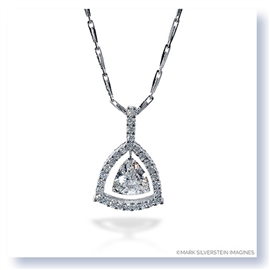 Mark Silverstein Imagines 18K White Gold and Platinum Trillion Shaped Diamond Pendant Necklace