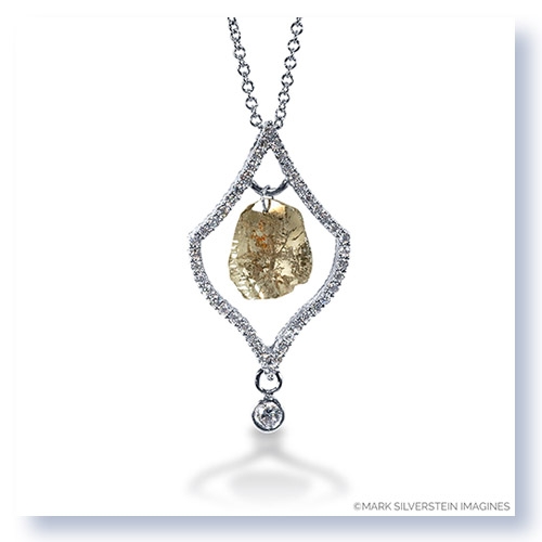 Mark Silverstein Imagines 18K White Gold and Platinum Diamond Slice Pendant Necklace