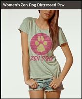 WOMEN'S ZEN DOG DISTRESSED PAW *FITTED*