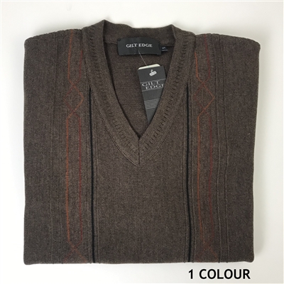 GILT EDGE Wool Acrylic V Neck