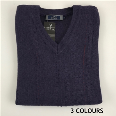 GILT EDGE Wool Acrylic V Neck