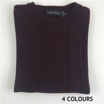 GILT EDGE Wool Acrylic Crew Neck