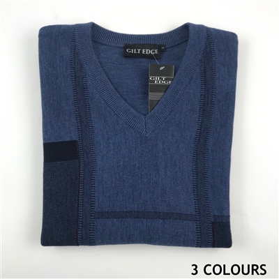 GILT EDGE Wool Acrylic V Neck