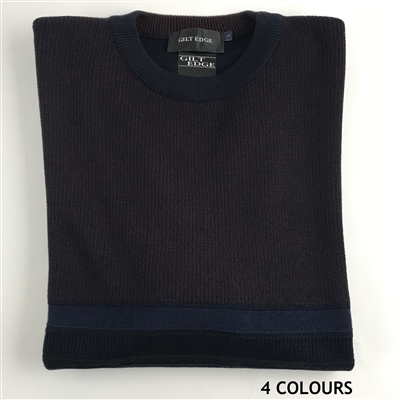 GILT EDGE Wool Acrylic Crew Neck