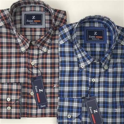 ZAZZI Check Casual Shirt With Contrasts