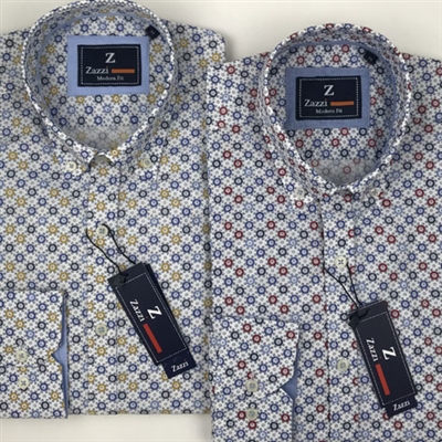 ZAZZI Patterned Casual Shirt With Contrasts