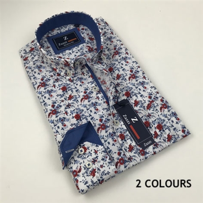 ZAZZI Patterned Casual Shirt With Contrasts