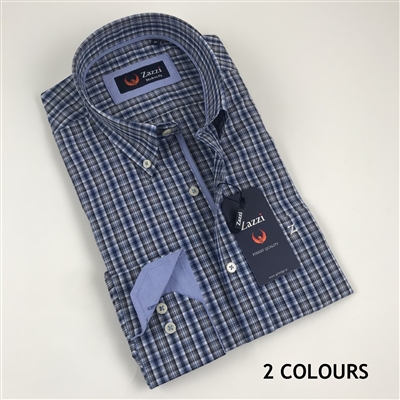 ZAZZI Check Casual Shirt With Contrasts