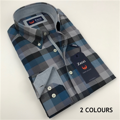 ZAZZI Check Casual Shirt With Contrasts