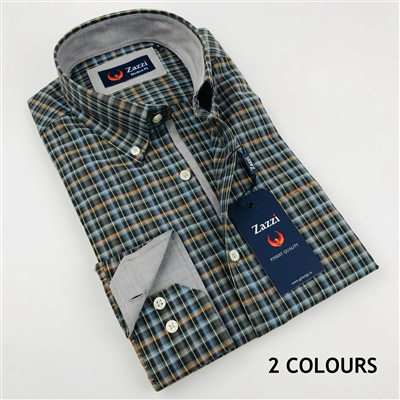 ZAZZI Check Casual Shirt With Contrasts