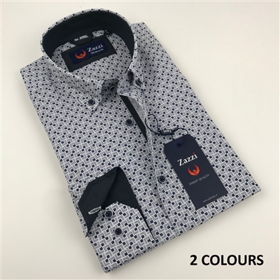 ZAZZI Printed Casual Shirt With Contrasts