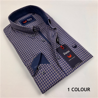 ZAZZI Long Sleeve Casual Shirt With Contrasts