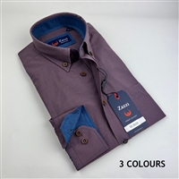 ZAZZI Long Sleeve Casual Shirt With Contrasts