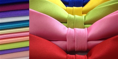 B1764 satin bow in a variety of solid colours