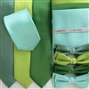 B1764 Greens ZAZZI Solid Tie, Bow, Pocket Square & Face Mask