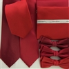 B1764 Reds ZAZZI Solid Tie, Bow, Pocket Square & Face Mask