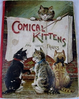 Raphael Tuck  pop-up book COMICAL KITTENS & THEIR FROLICS 1800's Movable book