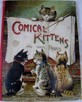 Raphael Tuck  pop-up book COMICAL KITTENS & THEIR FROLICS 1800's Movable book