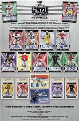 2019 Leaf Draft Metal HIT Case #2 (3 hits) Old School Style