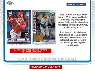 PAP 2019 Topps Chrome Baseball JUMBO #7