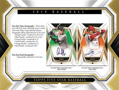 2019 Five Star Baseball Case Break #6 (1 Team)