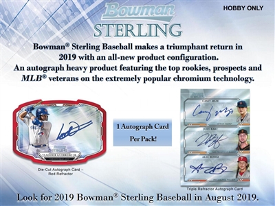 2019 Bowman Sterling Baseball 6 Box Half Case Break #3 (1 Team)