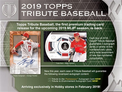 2019 Tribute Baseball Half Case Break #6 (1 Team)