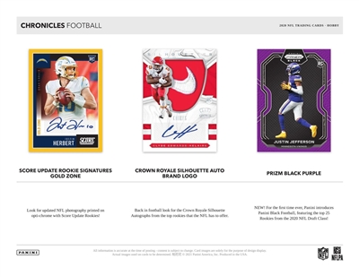 2020 Chronicles Football Half Case Break #4 (1 Team) Last 4 DPP