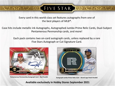 2021 Five Star Baseball Case Break #2 (1 team) Last 4 DPP (Rerank teams for Five Star!)