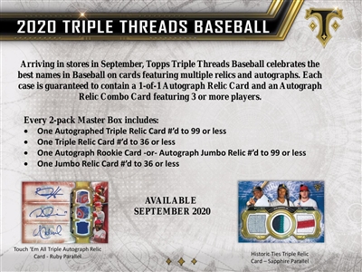 2020 Triple Threads Box Break DOTD #5 (2 Teams) No Draft SUPER SALE!