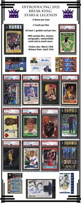 2021 Break Kings Multi Sport Stars and Legends 3 Box Case #3 (3 Teams) No Draft 9 Hits total