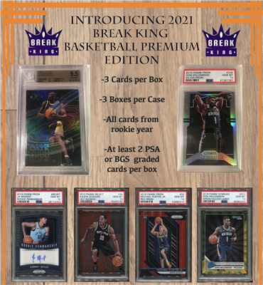 2021 Break Kings Premium Edition Basketball 3x Case #3 (1 Team) No Draft
