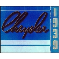 9.5" x 7.5" 12-page fold-out sales catalog for 1939 Chrysler C-22 Royal, C-23 Imperial and C-24 Imperial Custom