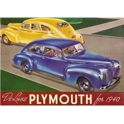 Deluxe 20-page original showroom sales catalog for 1940 Plymouth P10 DeLuxe