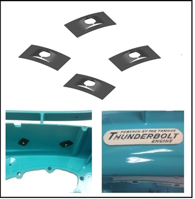 Push-on nuts for retaining the trademark plate on the lower cowl of Mercury Mark 30 - 35A - 55 - 58 - 75 - 78 and 1960-62 Merc 300 - 350 - 400 - 450 - 500 - 600 - 700 outboards